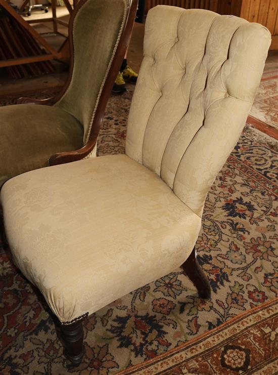 Victorian mahogany nursing chair